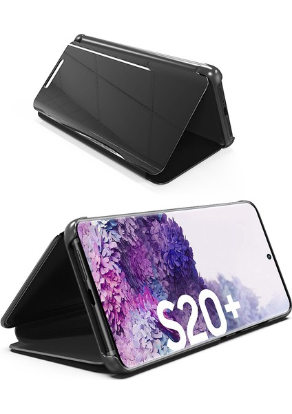 Samsung Galaxy S20 Plus Için Aynalı Pu Deri Standlı Kılıf (Yurt Dışından)