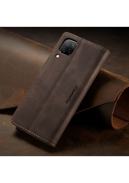 Huawei P40 Lite Için Retro Pu Deri Tpu Kart Bölmeli Manyetik Flip Standlı Kılıf (Yurt Dışından)