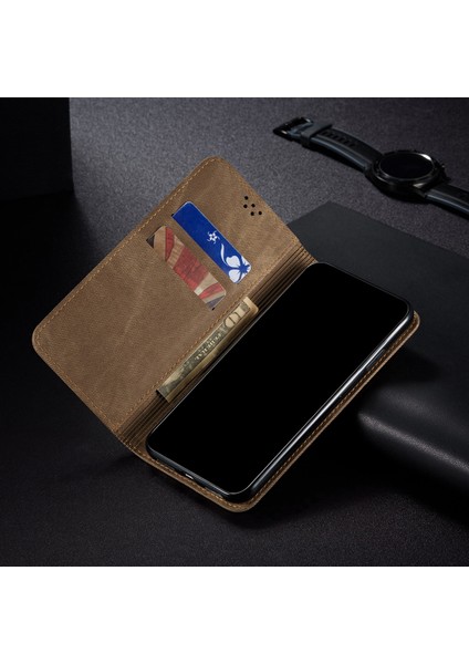 Xiaomi Redmi Note 9 Için Retro Deri Flip Cüzdan Standlı Kılıf (Yurt Dışından)