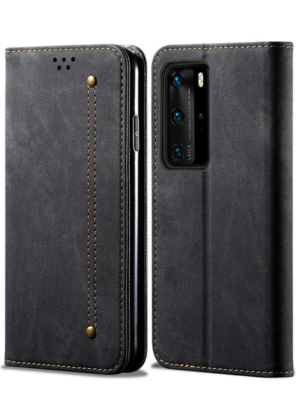 Huawei P40 Pro Için Retro Deri Flip Cüzdan Standlı Kılıf (Yurt Dışından)