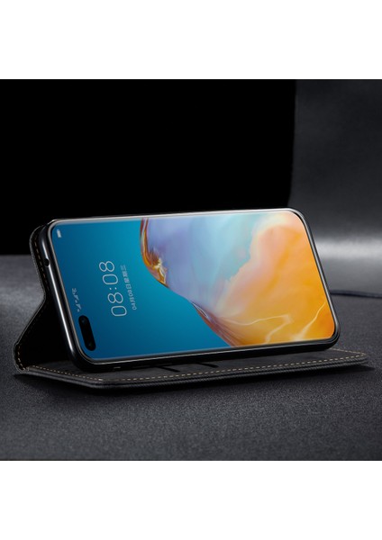 Huawei P40 Pro Için Retro Deri Flip Cüzdan Standlı Kılıf (Yurt Dışından)