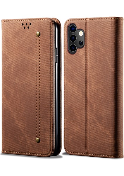 Samsung Galaxy A32 5g Için Retro Deri Flip Cüzdan Standlı Kılıf (Yurt Dışından)