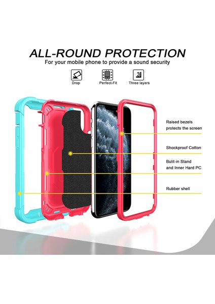 iPhone 11 Pro Max Için Shockproof Yerleşik Standlı Kılıf (Yurt Dışından)