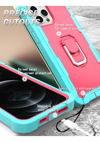 iPhone 12 Pro Max Için Shockproof Yerleşik Standlı Kılıf (Yurt Dışından)