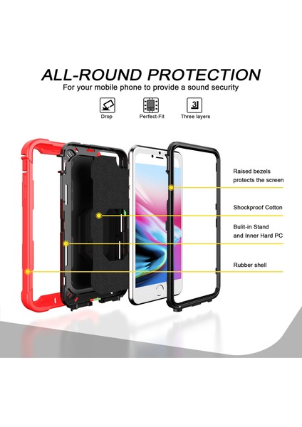 iPhone 7 Plus/8 Plus/6 Plus/6s Plus Için Shockproof Yerleşik Standlı Kılıf (Yurt Dışından)