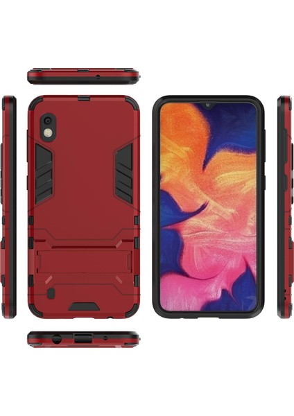 Samsung Galaxy A10 Için Çift Katmanlı Tpu +Pc Korumalı Standlı Kılıf Kapaklı (Yurt Dışından)