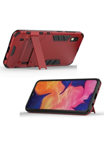 Samsung Galaxy A10 Için Çift Katmanlı Tpu +Pc Korumalı Standlı Kılıf Kapaklı (Yurt Dışından)