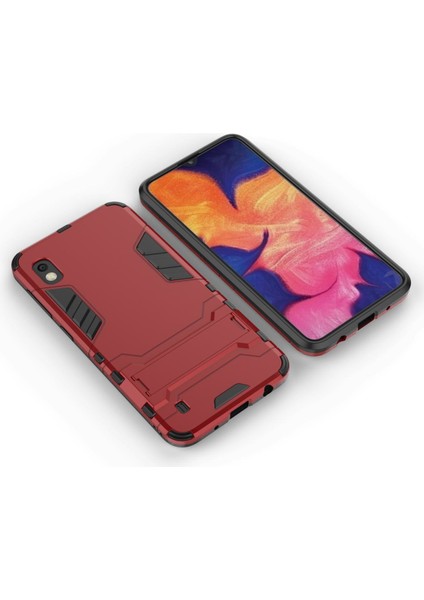 Samsung Galaxy A10 Için Çift Katmanlı Tpu +Pc Korumalı Standlı Kılıf Kapaklı (Yurt Dışından)