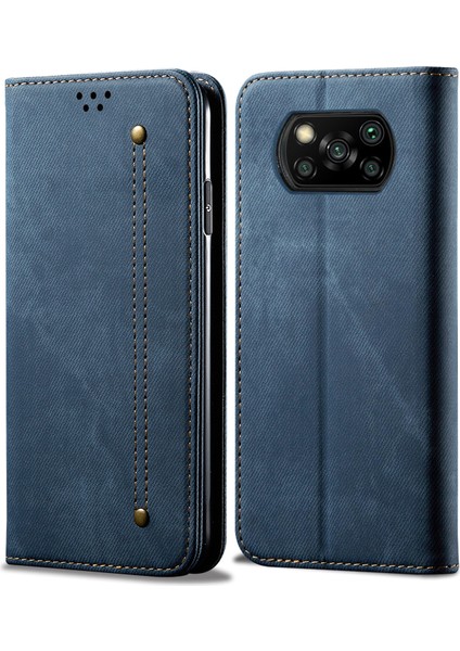 Xiaomi Poco X3 Nfc Için Retro Deri Flip Cüzdan Standlı Kılıf (Yurt Dışından)