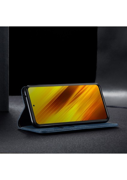 Xiaomi Poco X3 Nfc Için Retro Deri Flip Cüzdan Standlı Kılıf (Yurt Dışından)