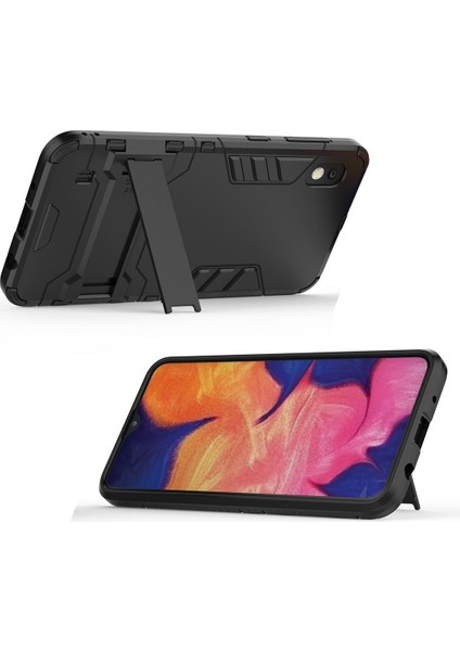 Samsung Galaxy A10 Için Çift Katmanlı Tpu +Pc Korumalı Standlı Kılıf Kapaklı (Yurt Dışından)