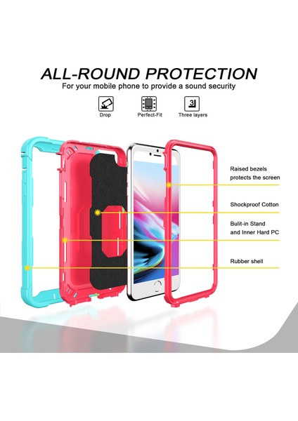 iPhone 7 Plus/8 Plus/6 Plus/6s Plus Için Shockproof Yerleşik Standlı Kılıf (Yurt Dışından)