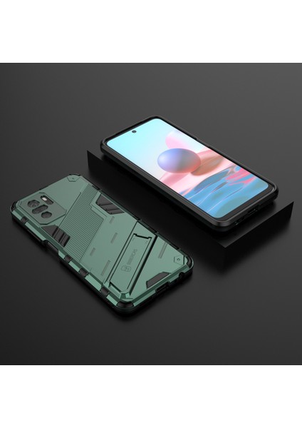 Xiaomi Redmi Note 10 4g / Note 10S Için Standlı Ince Sert Pc Tpu Düşme Önleyici Koruyucu Kılıf (Yurt Dışından)
