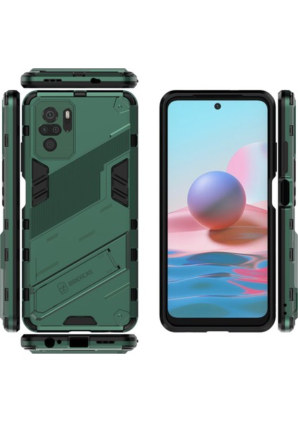 Xiaomi Redmi Note 10 4g / Note 10S Için Standlı Ince Sert Pc Tpu Düşme Önleyici Koruyucu Kılıf (Yurt Dışından)