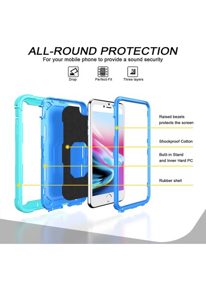 iPhone 7 Plus/8 Plus/6 Plus/6s Plus Için Shockproof Yerleşik Standlı Kılıf (Yurt Dışından)