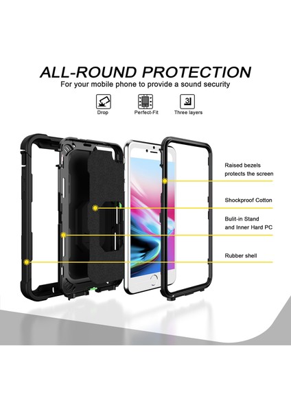 iPhone 8/7/6s/6/iphone Se 2020 Için Shockproof Yerleşik Standlı Kılıf (Yurt Dışından)