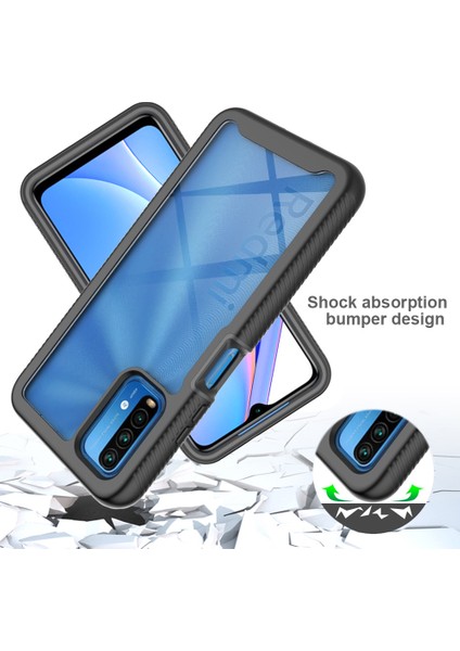 Xiaomi Poco M3/redmi 9t/redmi 9 Power Için Çift Katmanlı Şeffaf Bumper Shockproof Tam Koruma Kılıf (Yurt Dışından)