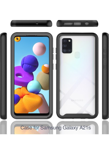 Samsung Galaxy A21S Için Çift Katmanlı Şeffaf Bumper Shockproof Tam Koruma Kılıf (Yurt Dışından)