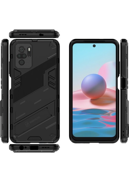 Xiaomi Redmi Note 10 4g / Note 10S Için Standlı Ince Sert Pc Tpu Düşme Önleyici Koruyucu Kılıf (Yurt Dışından)