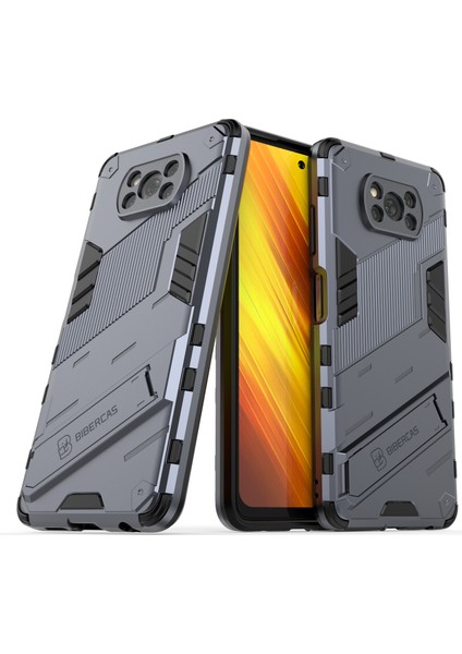 Xiaomi Poco X3 Nfc Için Standlı Ince Sert Pc Tpu Düşme Önleyici Koruyucu Kılıf (Yurt Dışından)