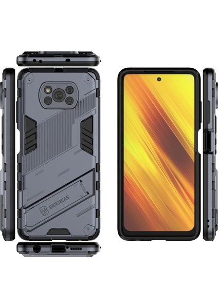 Xiaomi Poco X3 Nfc Için Standlı Ince Sert Pc Tpu Düşme Önleyici Koruyucu Kılıf (Yurt Dışından)