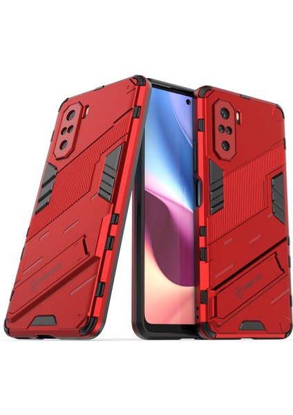 Redmi K40 / K40 Pro Için Standlı Ince Sert Pc Tpu Düşme Önleyici Koruyucu Kılıf (Yurt Dışından)
