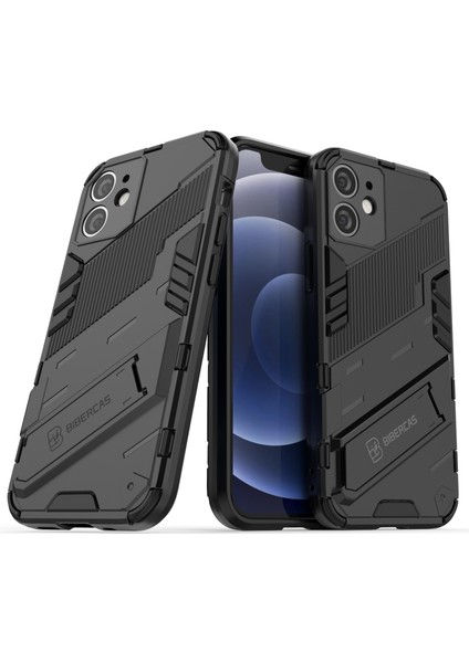iPhone 12 Mini Için Standlı Ince Sert Pc Tpu Düşme Önleyici Koruyucu Kılıf (Yurt Dışından)