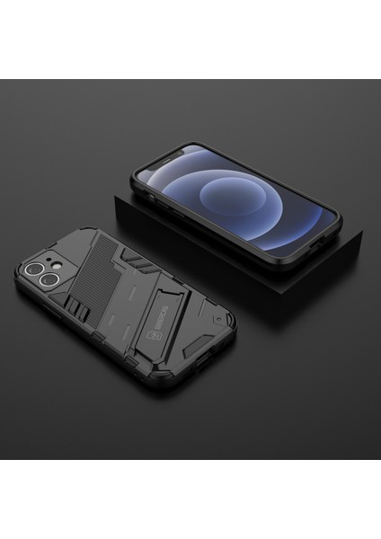 iPhone 12 Mini Için Standlı Ince Sert Pc Tpu Düşme Önleyici Koruyucu Kılıf (Yurt Dışından)