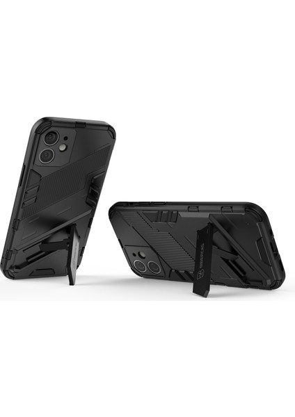 iPhone 12 Mini Için Standlı Ince Sert Pc Tpu Düşme Önleyici Koruyucu Kılıf (Yurt Dışından)
