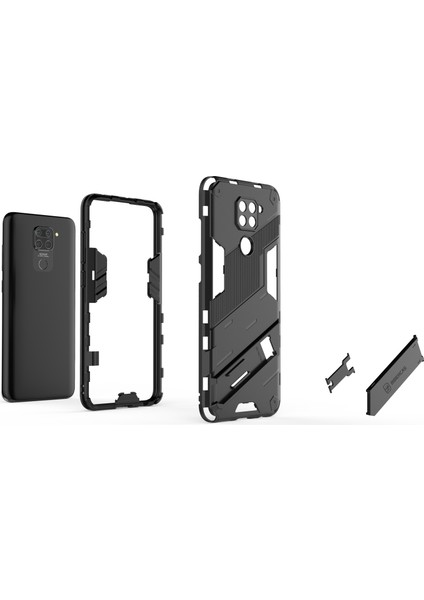 Redmi Note 9 Için Standlı Ince Sert Pc Tpu Düşme Önleyici Koruyucu Kılıf (Yurt Dışından)
