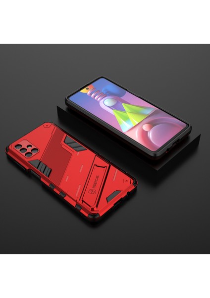 Galaxy M51 Için Standlı Ince Sert Pc Tpu Düşme Önleyici Koruyucu Kılıf (Yurt Dışından)