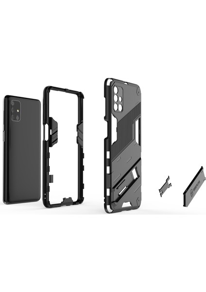 Galaxy M51 Için Standlı Ince Sert Pc Tpu Düşme Önleyici Koruyucu Kılıf (Yurt Dışından)