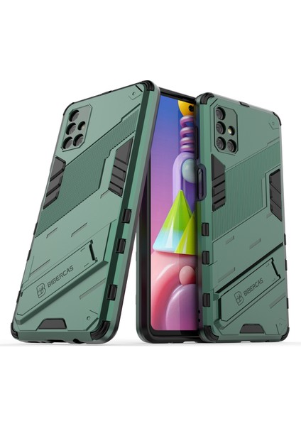 Galaxy M51 Için Standlı Ince Sert Pc Tpu Düşme Önleyici Koruyucu Kılıf (Yurt Dışından)