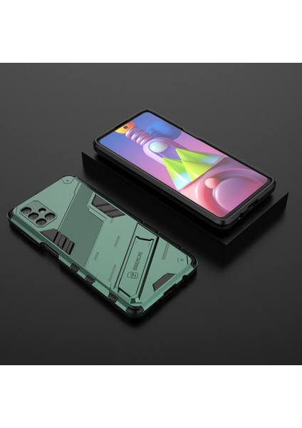 Galaxy M51 Için Standlı Ince Sert Pc Tpu Düşme Önleyici Koruyucu Kılıf (Yurt Dışından)