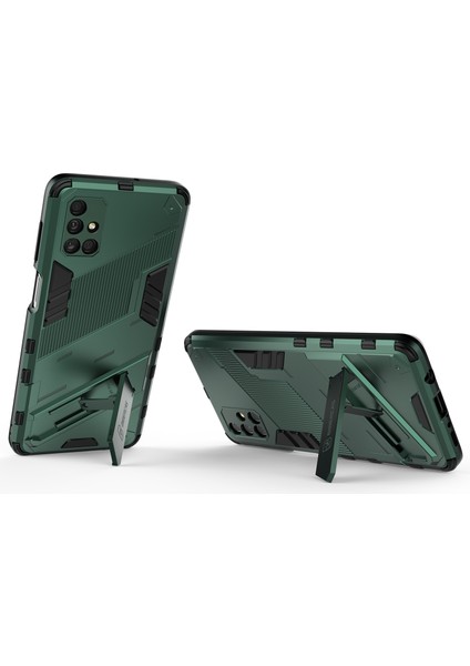 Galaxy M51 Için Standlı Ince Sert Pc Tpu Düşme Önleyici Koruyucu Kılıf (Yurt Dışından)