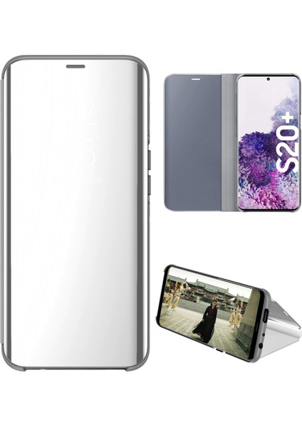 Samsung Galaxy S20 Plus Için Aynalı Pu Deri Standlı Kılıf (Yurt Dışından)