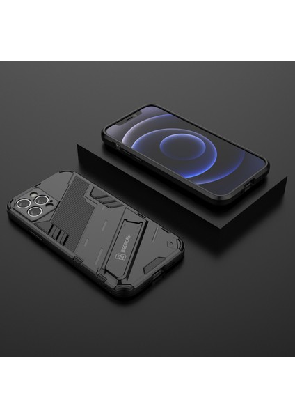 iPhone 12 Pro Için Standlı Ince Sert Pc Tpu Düşme Önleyici Koruyucu Kılıf (Yurt Dışından)