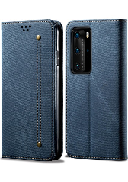 Huawei P40 Pro Için Retro Deri Flip Cüzdan Standlı Kılıf (Yurt Dışından)