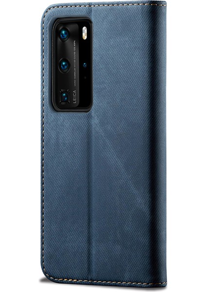 Huawei P40 Pro Için Retro Deri Flip Cüzdan Standlı Kılıf (Yurt Dışından)
