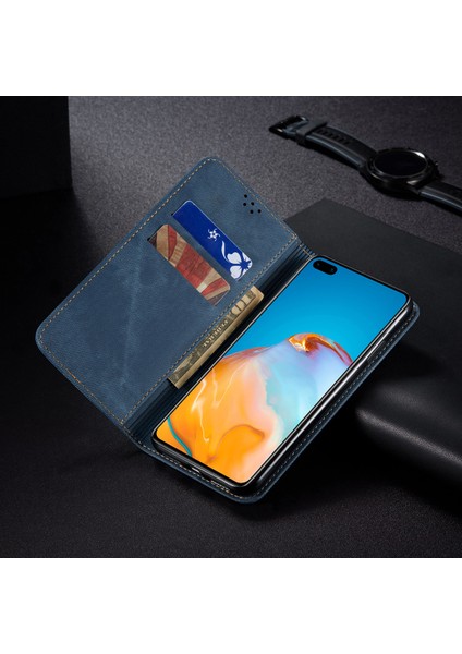 Huawei P40 Pro Için Retro Deri Flip Cüzdan Standlı Kılıf (Yurt Dışından)