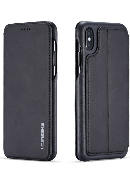 iPhone x / Xs Için Ince Flip Pu Deri Manyetik Standlı Shockproof Kılıf (Yurt Dışından)