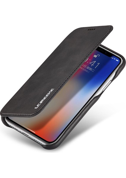 iPhone x / Xs Için Ince Flip Pu Deri Manyetik Standlı Shockproof Kılıf (Yurt Dışından)