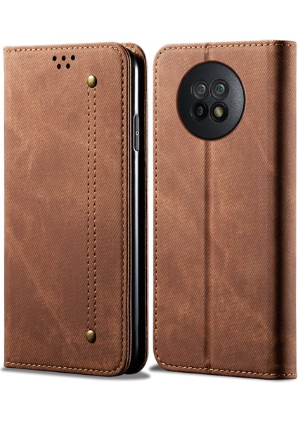 Xiaomi Redmi Note 9t 5g Için Retro Deri Flip Cüzdan Standlı Kılıf (Yurt Dışından)