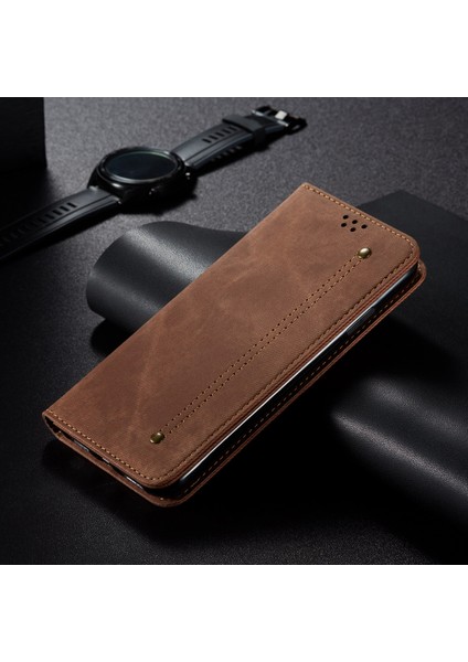Xiaomi Redmi Note 9t 5g Için Retro Deri Flip Cüzdan Standlı Kılıf (Yurt Dışından)