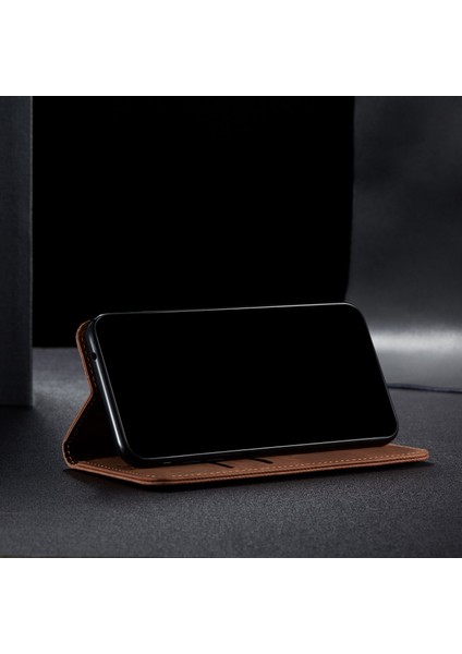 Xiaomi Redmi Note 9t 5g Için Retro Deri Flip Cüzdan Standlı Kılıf (Yurt Dışından)