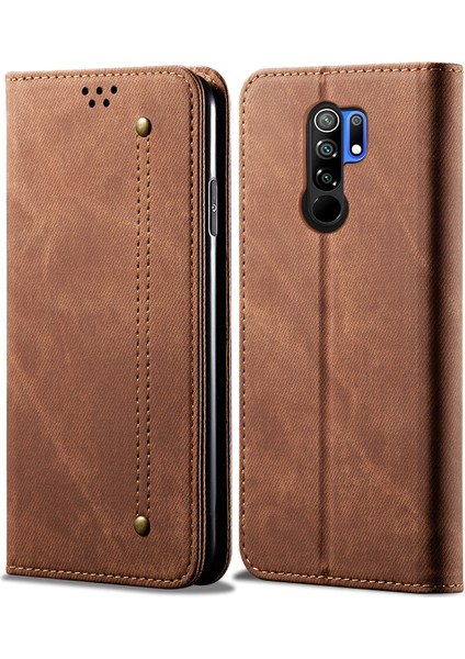 Xiaomi Redmi 9 Için Retro Deri Flip Cüzdan Standlı Kılıf (Yurt Dışından)