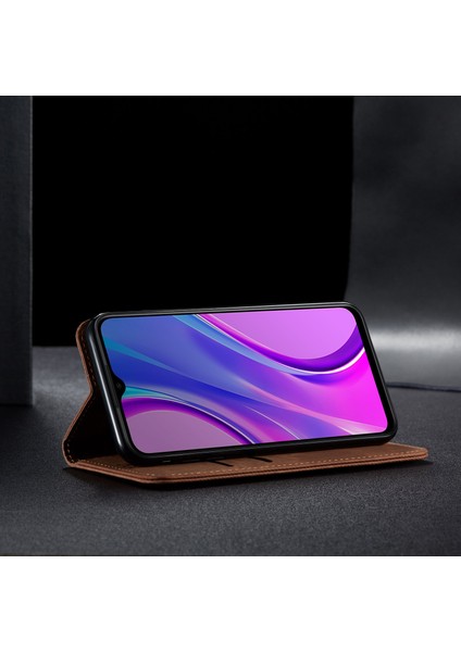 Xiaomi Redmi 9 Için Retro Deri Flip Cüzdan Standlı Kılıf (Yurt Dışından)