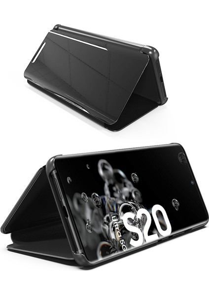Samsung Galaxy S20 Ultra Için Aynalı Pu Deri Standlı Kılıf (Yurt Dışından)