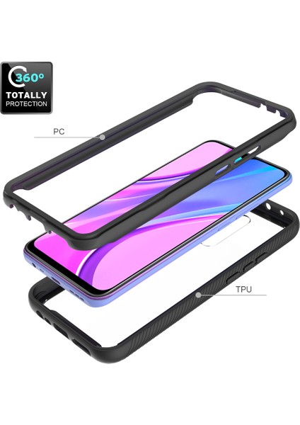 Xiaomi Redmi 9 Için Çift Katmanlı Şeffaf Bumper Shockproof Tam Koruma Kılıf (Yurt Dışından)