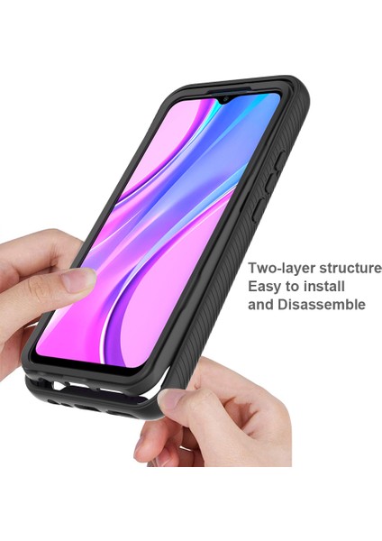 Xiaomi Redmi 9 Için Çift Katmanlı Şeffaf Bumper Shockproof Tam Koruma Kılıf (Yurt Dışından)